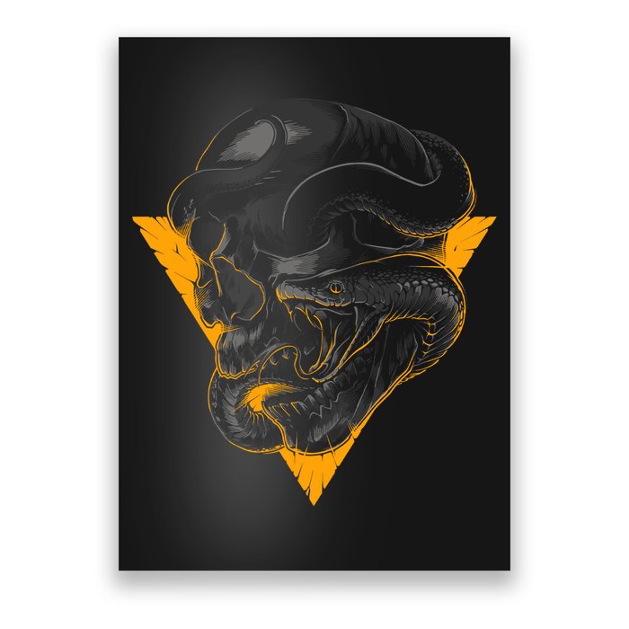 Skull Snake Triangle Graphic Design Poster