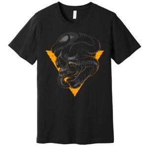 Skull Snake Triangle Graphic Design Premium T-Shirt