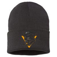 Skull Snake Triangle Graphic Design Sustainable Knit Beanie