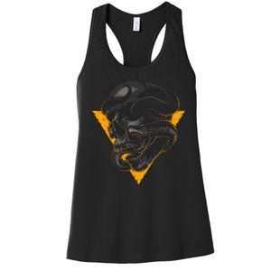 Skull Snake Triangle Graphic Design Women's Racerback Tank