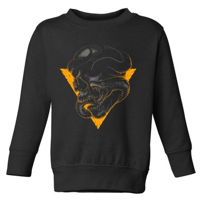 Skull Snake Triangle Graphic Design Toddler Sweatshirt