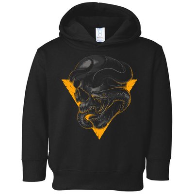 Skull Snake Triangle Graphic Design Toddler Hoodie