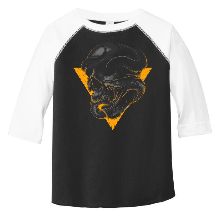 Skull Snake Triangle Graphic Design Toddler Fine Jersey T-Shirt