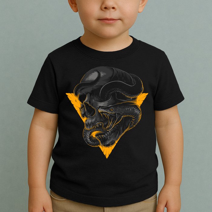 Skull Snake Triangle Graphic Design Toddler T-Shirt