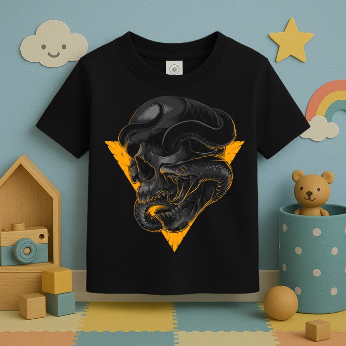 Skull Snake Triangle Graphic Design Toddler T-Shirt