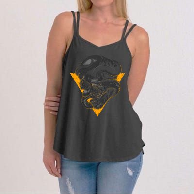 Skull Snake Triangle Graphic Design Women's Strappy Tank