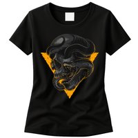 Skull Snake Triangle Graphic Design Womens T-Shirt