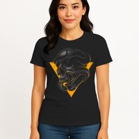 Skull Snake Triangle Graphic Design Womens T-Shirt