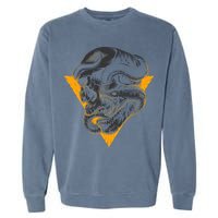 Skull Snake Triangle Graphic Design Garment-Dyed Sweatshirt
