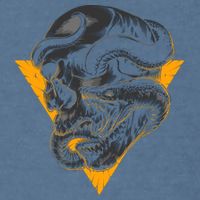 Skull Snake Triangle Graphic Design Garment-Dyed Sweatshirt