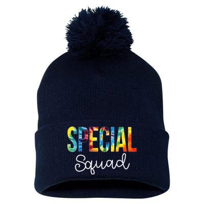 Special Squad Tie Dye Appreciation Day Hello Back To School Pom Pom 12in Knit Beanie