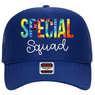 Special Squad Tie Dye Appreciation Day Hello Back To School High Crown Mesh Back Trucker Hat