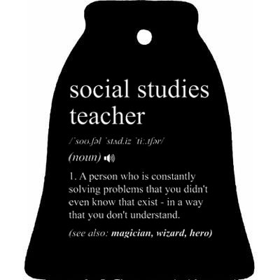 Social Studies Teacher Ceramic Bell Ornament