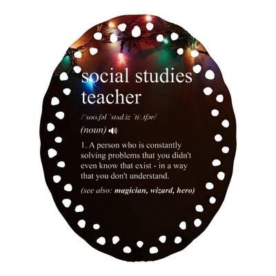 Social Studies Teacher Ceramic Oval Ornament