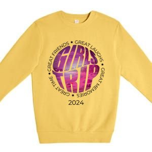 Suned Sisters: Trip 2024 Beach Edition Great Gift Premium Crewneck Sweatshirt