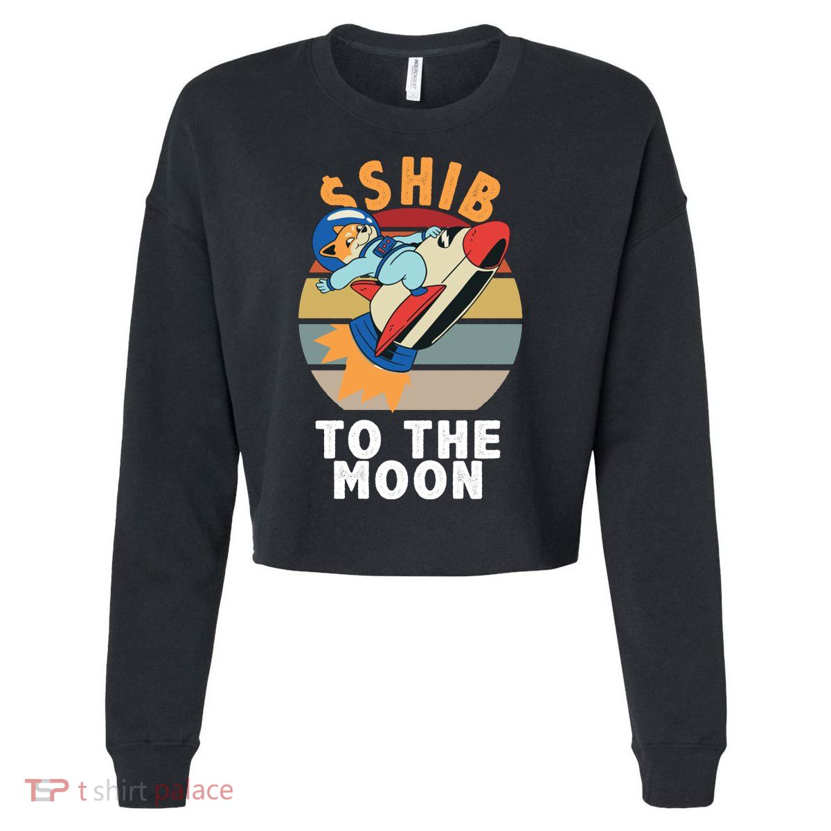 Shiba, Shib To The Moon Cropped Pullover Crew
