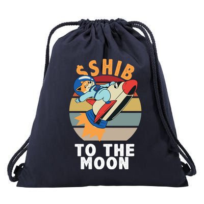 Shiba, Shib To The Moon Drawstring Bag