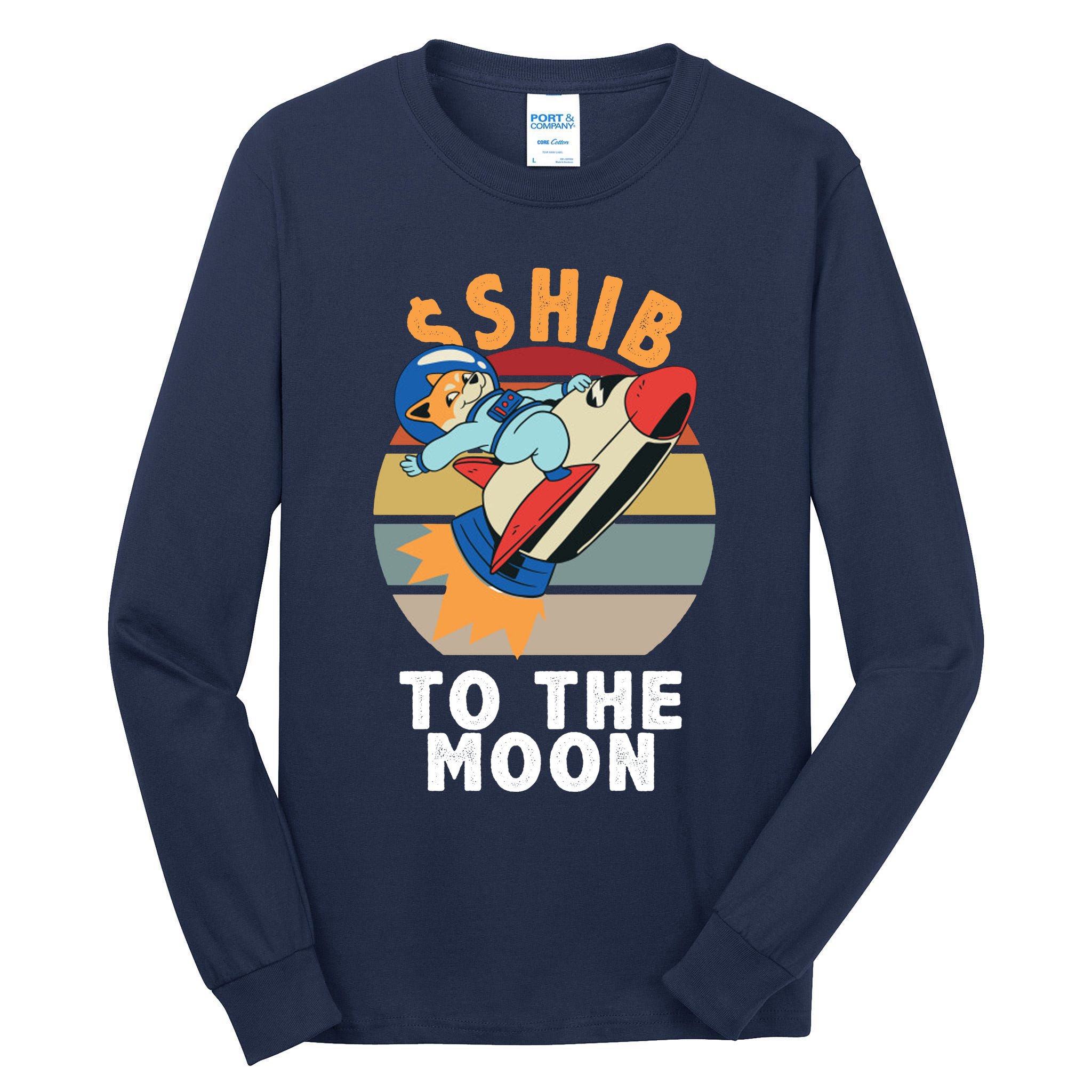 Shiba, Shib To The Moon Tall Long Sleeve T-Shirt