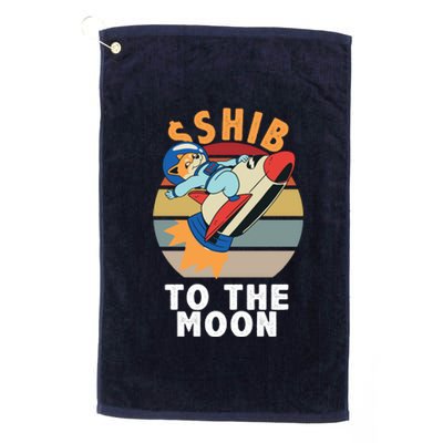 Shiba, Shib To The Moon Platinum Collection Golf Towel