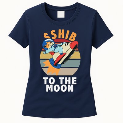 Shiba, Shib To The Moon Womens T-Shirt