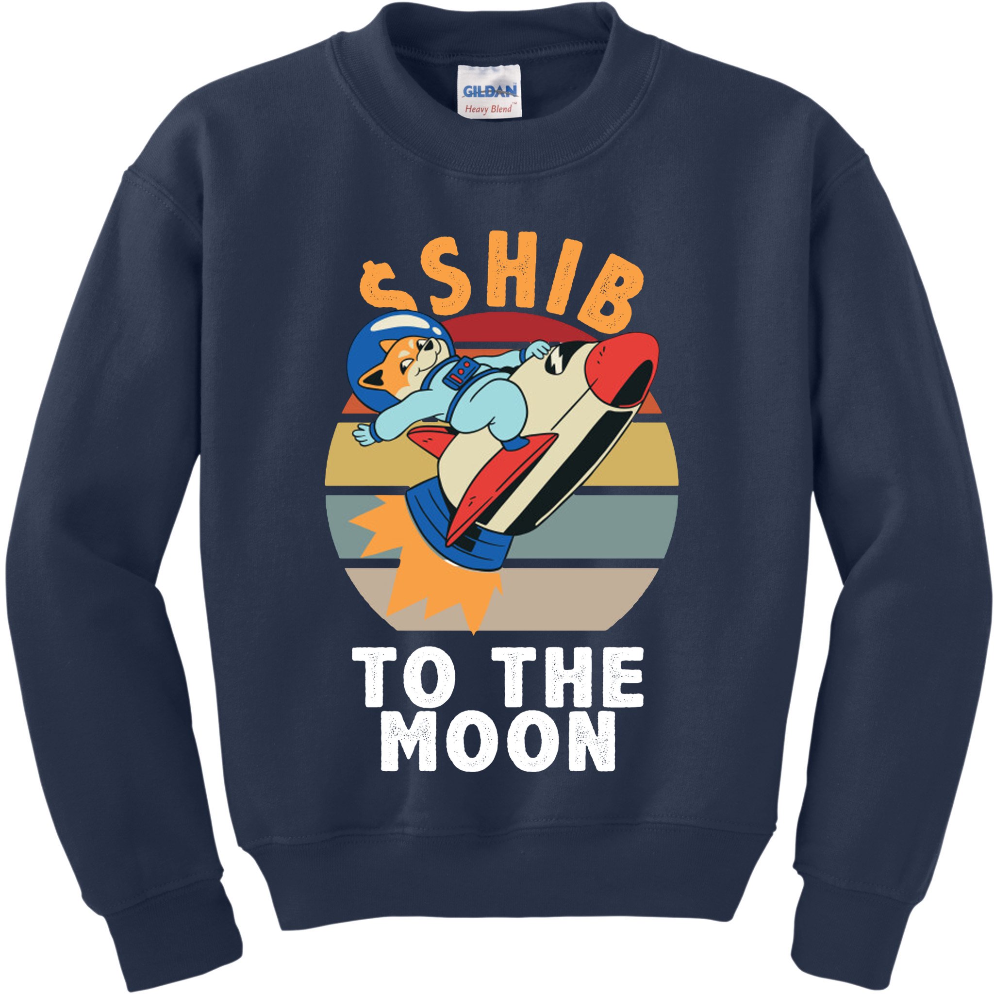 Shiba, Shib To The Moon Kids Sweatshirt