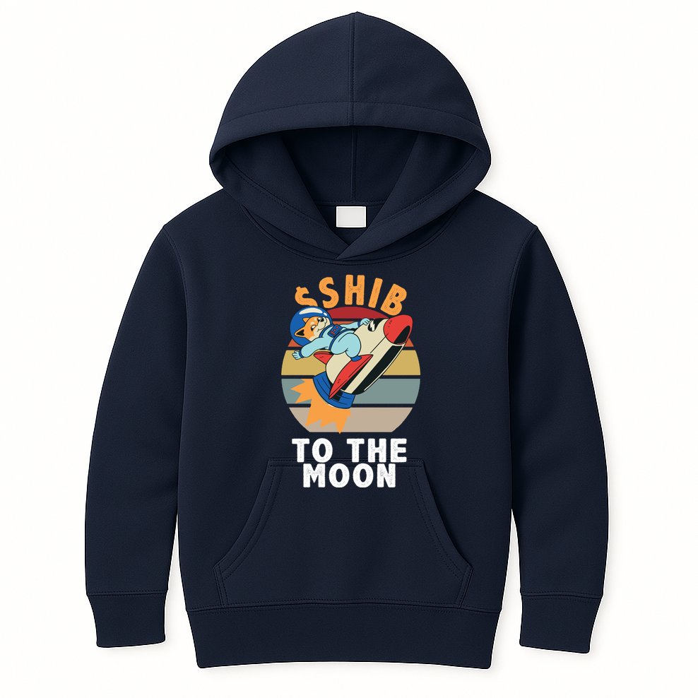 Shiba, Shib To The Moon Kids Hoodie