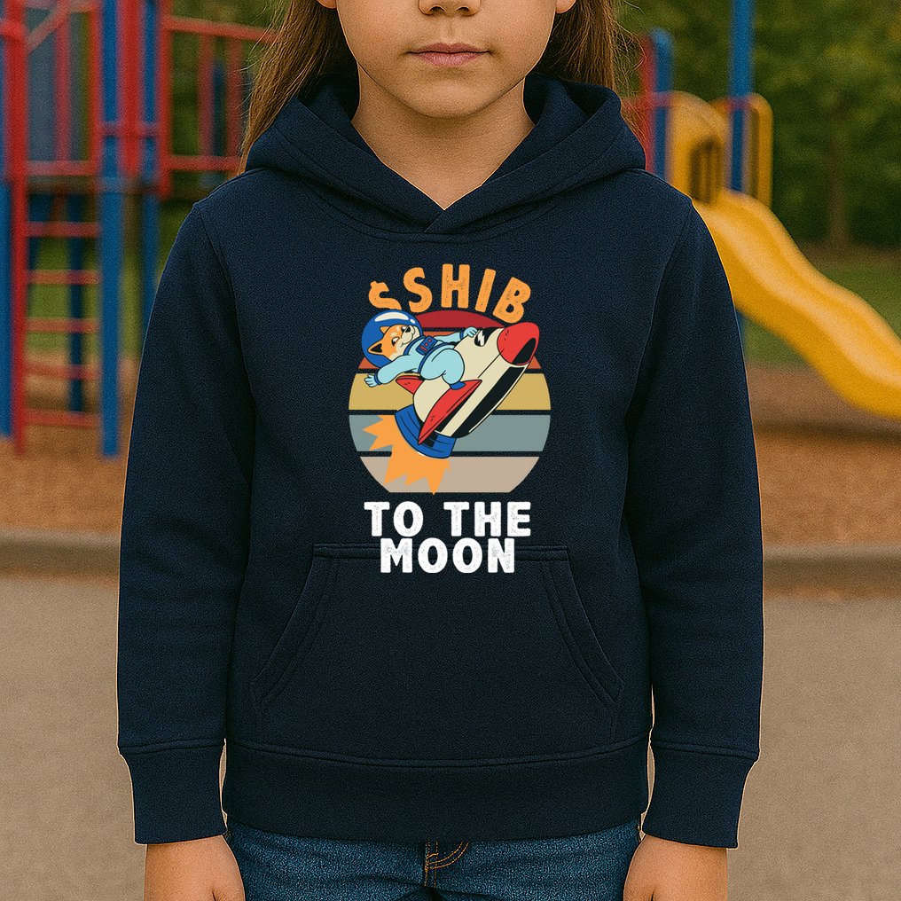 Shiba, Shib To The Moon Kids Hoodie
