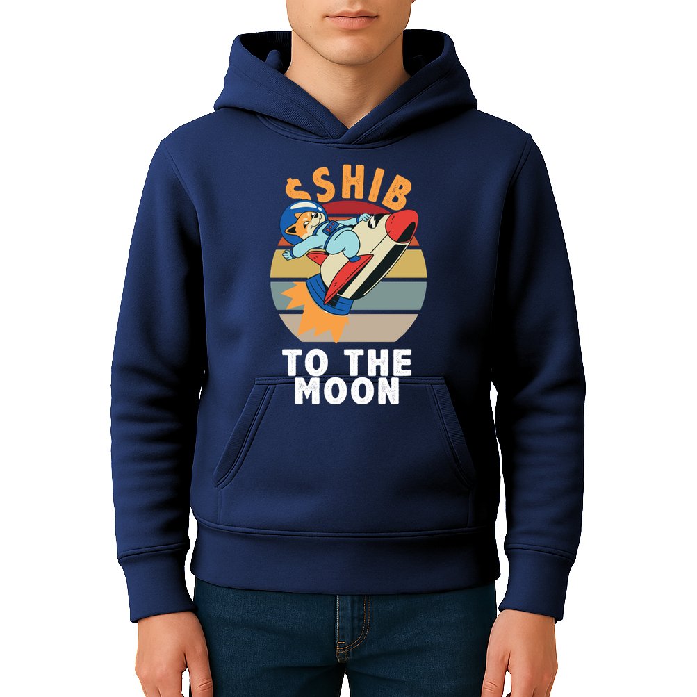 Shiba, Shib To The Moon Kids Hoodie