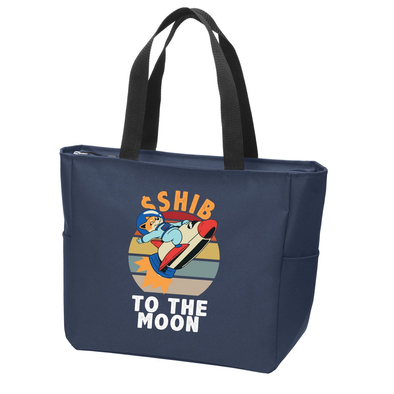 Shiba, Shib To The Moon Zip Tote Bag