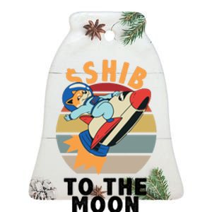 Shiba, Shib To The Moon Ceramic Bell Ornament