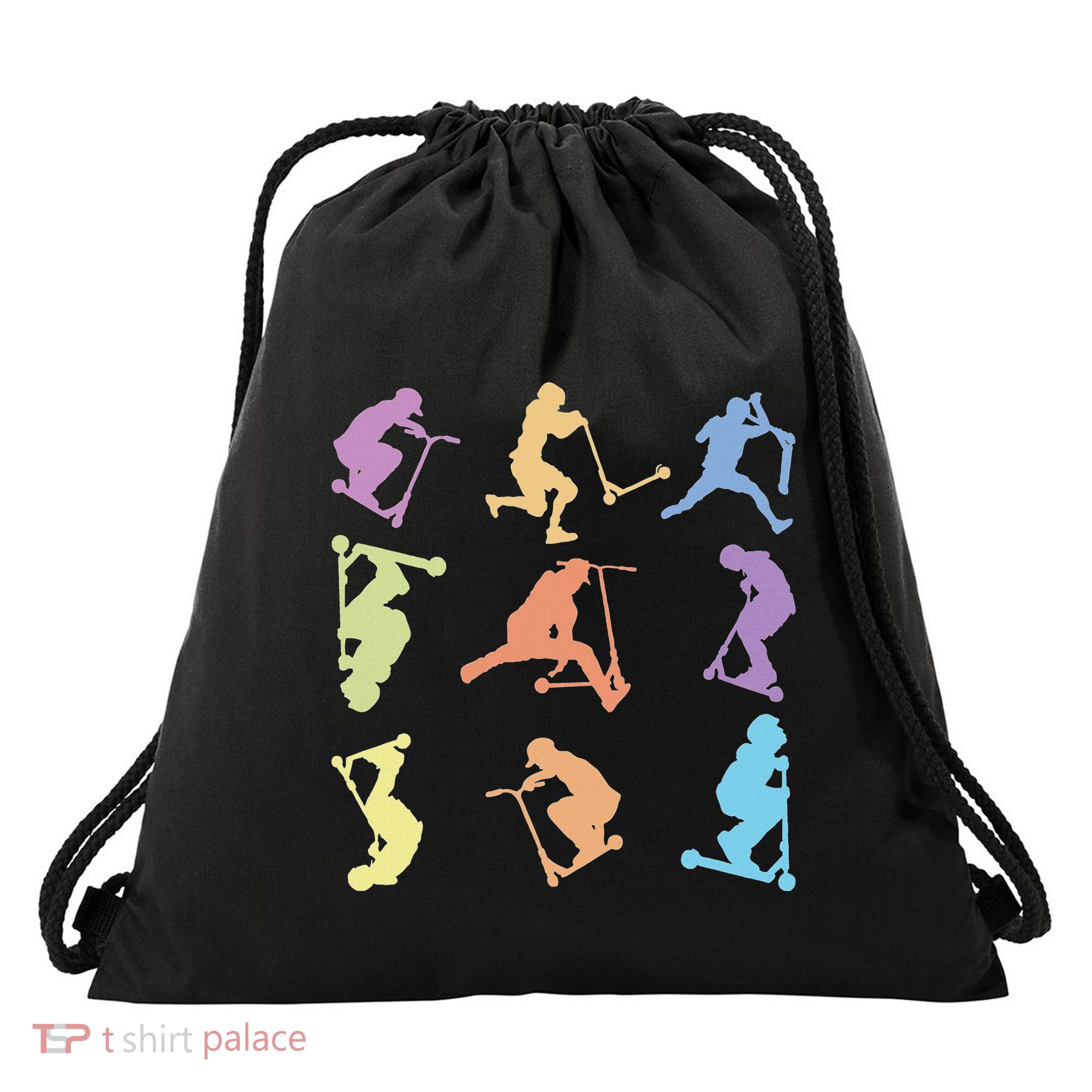 Stunt Scooter Tricks Drawstring Bag
