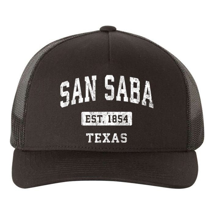 San Saba Texas Tx Vintage Sports Established Yupoong Adult 5-Panel Trucker Hat