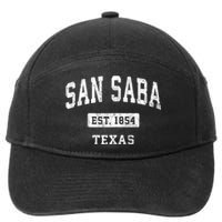 San Saba Texas Tx Vintage Sports Established 7-Panel Snapback Hat