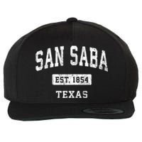 San Saba Texas Tx Vintage Sports Established Wool Snapback Cap