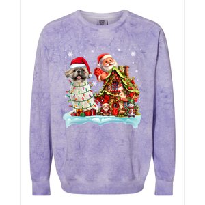 Santa Shih Tzu Funny Santa Gnome Snow Xmas Dog Lover Gift Colorblast Crewneck Sweatshirt