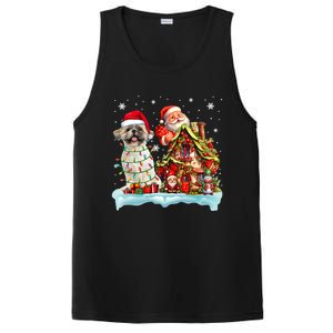 Santa Shih Tzu Funny Santa Gnome Snow Xmas Dog Lover Gift PosiCharge Competitor Tank