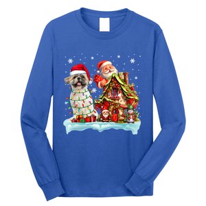 Santa Shih Tzu Funny Santa Gnome Snow Xmas Dog Lover Gift Long Sleeve Shirt