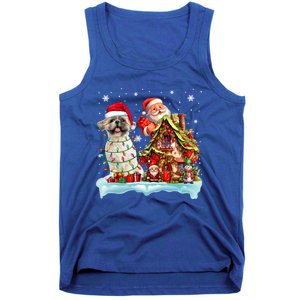 Santa Shih Tzu Funny Santa Gnome Snow Xmas Dog Lover Gift Tank Top