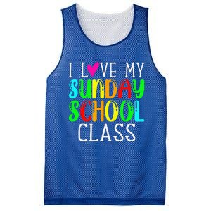 Sunday School Teacher I Love My Class Church Jesus Bible Gift Mesh Reversible Basketball Jersey Tank