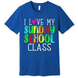 Sunday School Teacher I Love My Class Church Jesus Bible Gift Premium T-Shirt