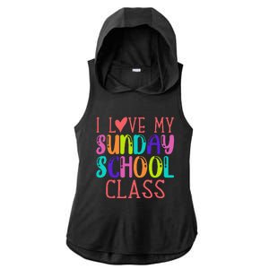 Sunday School Teacher I Love My Class Church Jesus Bible Ladies PosiCharge Tri-Blend Wicking Draft Hoodie Tank