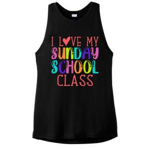 Sunday School Teacher I Love My Class Church Jesus Bible Ladies PosiCharge Tri-Blend Wicking Tank