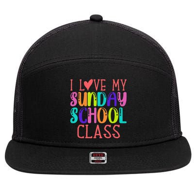 Sunday School Teacher I Love My Class Church Jesus Bible 7 Panel Mesh Trucker Snapback Hat