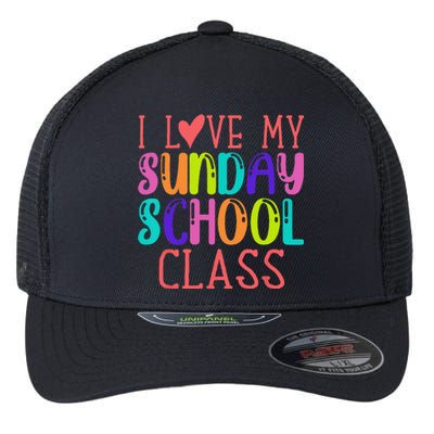 Sunday School Teacher I Love My Class Church Jesus Bible Flexfit Unipanel Trucker Cap