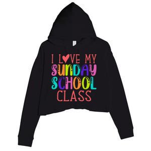 Sunday School Teacher I Love My Class Church Jesus Bible Crop Fleece Hoodie