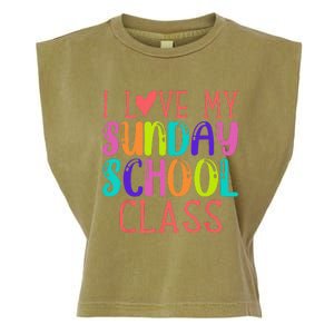 Sunday School Teacher I Love My Class Church Jesus Bible Garment-Dyed Women's Muscle Tee