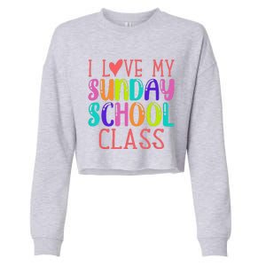 Sunday School Teacher I Love My Class Church Jesus Bible Cropped Pullover Crew