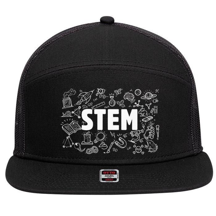 Stem Science Technology Engineering Math Teacher Student 7 Panel Mesh Trucker Snapback Hat