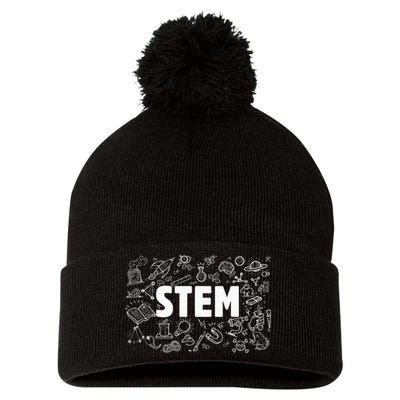 Stem Science Technology Engineering Math Teacher Student Pom Pom 12in Knit Beanie
