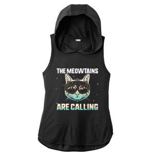 Ski Snowboard The Meowtains Calling Skiing Cat Mom Dad Skier Cute Gift Ladies PosiCharge Tri-Blend Wicking Draft Hoodie Tank